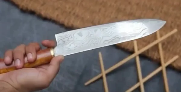 12" Handmade Damascus Stainless Steel Chef Knife Galaxy Gold Handle, VG 72 Layer Cooking Knife - Image 2